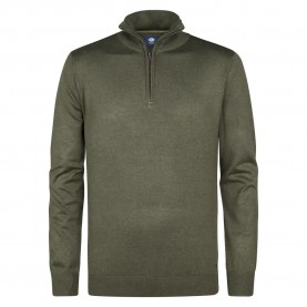 блуза,мъжки,пуловери,petrol,industries,m,3050,kwc207,half,zip,sweater,mossy,stone,(green)