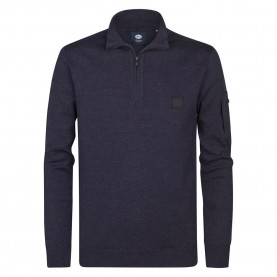 блуза,мъжки,пуловери,petrol,industries,m,3050,kwc248,half,zip,sweater,royal,navy