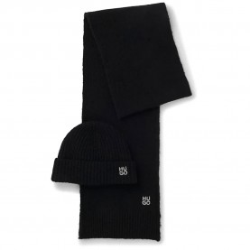 Шал HUGO Set Sarmi 10263015 RED scarf - Black (Black 001) шал,ръкавици,шапки,и,шалове,hugo,set,sarmi,10263015,red,scarf,black,(black,001)