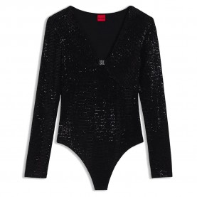 Фланелка с дълъг ръкав HUGO Dammery 10273321 01 long sleeve top - Black (Black 001) фланелка,с,дълъг,ръкав,дамски,топове,hugo,dammery,10273321,01,long,sleeve,top,black,(black,001)