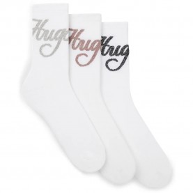 чорапи,дамски,чорапи,hugo,gift,logo,10273350,01,socks,3,units,white,(white,100)