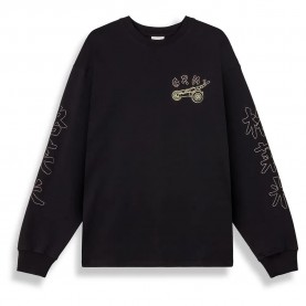 Тениска Grimey Sampans long sleeve T-shirt - Black (Black) тениска,мъжки,тениски,дамски,тениски,grimey,sampans,long,sleeve,t,shirt,black,(black)