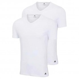 Adidas Active Flex Cotton short sleeve V neck base layer 2 units - White (Wht / Wht) мъжко,бельо,adidas,active,flex,cotton,short,sleeve,v,neck,base,layer,2,units,white,(wht,wht)