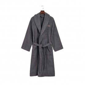 Gant Archive Shield bathrobe - Grey (Anchor Grey) хавлии,gant,archive,shield,bathrobe,grey,(anchor,grey)