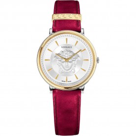 Часовник Versace VE8101819 woman watch - Red (Wine Red / Metal Silver Grey) часовник,часовници,versace,ve8101819,woman,watch,red,(wine,red,metal,silver,grey)