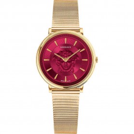 Часовник Versace VE8102419 woman watch - Golden (Yellow Gold / Metal Coral Red) часовник,часовници,versace,ve8102419,woman,watch,golden,(yellow,gold,metal,coral,red)