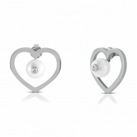 бижутерия,ops,objects,clip,pearl,ss,heart,earrings,silver