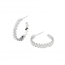 бижутерия,pdpaola,crown,earrings,silver,(clear)