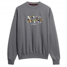 Блуза Superdry Night Garden Oversized Crew sweatshirt - Grey (Manor House Grey) блуза,дамски,блузи,superdry,night,garden,oversized,crew,sweatshirt,grey,(manor,house,grey)