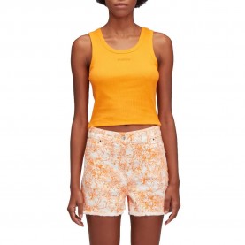 Тениска Sundek Crop with embroidered logo sleeveless T-shirt - Yellow (Lulo) тениска,дамски,тениски,sundek,crop,with,embroidered,logo,sleeveless,t,shirt,yellow,(lulo)