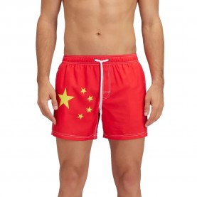 бански,гащета,мъжки,бански,костюми,sundek,elasticated,waistband,recycled,polyester,repreve,china,flag,swimming,shorts,fire,red,(red)
