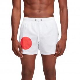 бански,гащета,мъжки,бански,костюми,sundek,elasticated,waistband,recycled,polyester,repreve,japan,flag,swimming,shorts,white