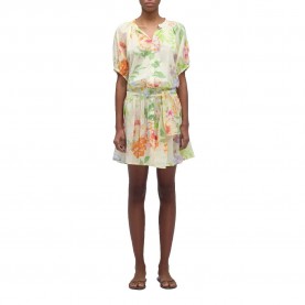 рокля,дамски,поли,и,рокли,sundek,flower,bunch,printed,short,dress,beige,(calla)