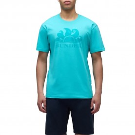 Тениска Sundek Logo short sleeve T-shirt - Blue (Seabreeze) тениска,мъжки,тениски,sundek,logo,short,sleeve,t,shirt,blue,(seabreeze)