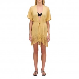 Рокля Sundek Lurex kaftan with strap short sleeve short dress - Yellow (Gold) рокля,дамски,поли,и,рокли,sundek,lurex,kaftan,with,strap,short,sleeve,short,dress,yellow,(gold)