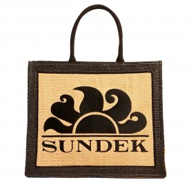 пазарска,чанта,всички,чанти,sundek,raffia,shopping,with,embroidered,logo,bag,black
