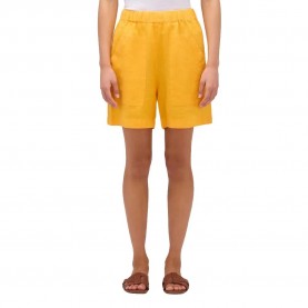 къси,панталони,дамски,панталони,sundek,stretch,waist,linen,shorts,yellow,(maracuja)