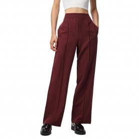 панталони,дамски,панталони,pieces,bossy,wide,leg,high,waist,pants,tawny,port,(red)