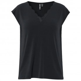 тениска,дамски,тениски,pieces,kamala,lace,short,sleeve,t,shirt,black