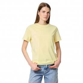 тениска,дамски,тениски,pieces,ria,solid,short,sleeve,t,shirt,french,vanilla,(yellow)