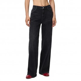 дънки,дамски,панталони,pieces,silke,bl,wide,leg,jeans,black,denim,(black)