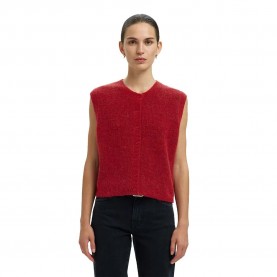 потник,дамски,пуловери,дамски,плетени,дрехи,selected,lulu,knitted,vest,equestrian,red,(red)