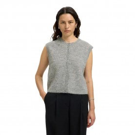 потник,дамски,пуловери,дамски,плетени,дрехи,selected,lulu,knitted,vest,light,grey,melange,(grey)