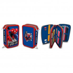 Spiderman 2 Zippers pencil case - Blue (Multicolor) канцеларски,принадлежности,spiderman,2,zippers,pencil,case,blue,(multicolor)