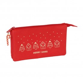 Safta 842505744 Houses Merry Xmas Triple pencil case - Multicolor канцеларски,принадлежности,safta,842505744,houses,merry,xmas,triple,pencil,case,multicolor
