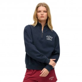 блуза,дамски,блузи,superdry,athletic,essential,half,zip,sweatshirt,blue,(nautical,navy)