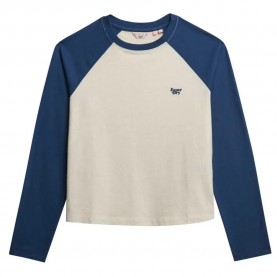 фланелка,с,дълъг,ръкав,дамски,топове,superdry,essential,logo,baseball,long,sleeve,top,white,blue,(light,oat,mrl,sargasso,sea,blu)