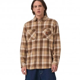 Карирана риза Santa cruz Apex long sleeve shirt - Brown (Brown Check) карирана,риза,мъжки,ризи,santa,cruz,apex,long,sleeve,shirt,brown,(brown,check)
