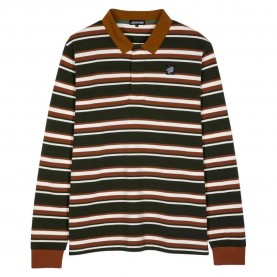 Santa cruz Cera long sleeve polo - Brown (Dark Moss Stripe) мъжки,блузи,с,яка,santa,cruz,cera,long,sleeve,polo,brown,(dark,moss,stripe)