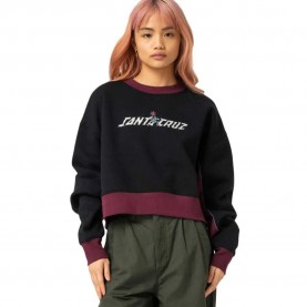 Блуза Santa cruz Flourish strip crew sweatshirt - Black (Black) блуза,дамски,блузи,santa,cruz,flourish,strip,crew,sweatshirt,black,(black)