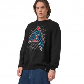 Блуза Santa cruz Natas sc panther knit crew sweatshirt - Black (Black) блуза,мъжки,пуловери,santa,cruz,natas,sc,panther,knit,crew,sweatshirt,black,(black)