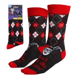Чорапи Dc comics Harley Quinn socks - Black (Black) чорапи,мъжки,чорапи,дамски,чорапи,dc,comics,harley,quinn,socks,black,(black)