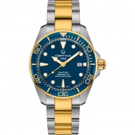 часовник,часовници,certina,c032607220410,automatic,30,atm,43,mm,watch,golden,(grey,grey,blue)