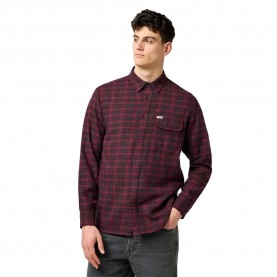 Риза с дълъг ръкав Wrangler 112371522 Relaxed Fit long sleeve shirt - Black Wine риза,с,дълъг,ръкав,мъжки,ризи,wrangler,112371522,relaxed,fit,long,sleeve,shirt,black,wine
