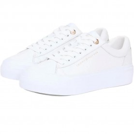 Маратонки Tommy hilfiger Foxing Leather trainers - White (White) маратонки,мъжки,маратонки,дамски,маратонки,tommy,hilfiger,foxing,leather,trainers,white,(white)