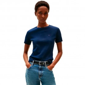 тениска,дамски,тениски,tommy,hilfiger,slim,cody,short,sleeve,t,shirt,blue,(dark,night,navy)