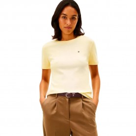 тениска,дамски,тениски,tommy,hilfiger,slim,cody,short,sleeve,t,shirt,yellow,(zesty,yellow)