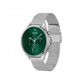 часовник,часовници,hugo,1530409,43,mm,watch,silver,green,mineral