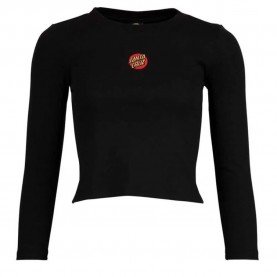 Тениска Santa cruz Classic dot front emb long sleeve T-shirt - Black (Black) тениска,мъжки,тениски,дамски,тениски,santa,cruz,classic,dot,front,emb,long,sleeve,t,shirt,black,(black)