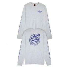 Тениска Santa cruz Global flame dot long sleeve T-shirt - Grey (Athletic Heather) тениска,мъжки,тениски,дамски,тениски,santa,cruz,global,flame,dot,long,sleeve,t,shirt,grey,(athletic,heather)