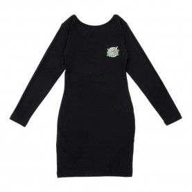 Рокля Santa cruz Rose dot long sleeve dress - Black (Black) рокля,дамски,поли,и,рокли,santa,cruz,rose,dot,long,sleeve,dress,black,(black)