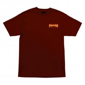 Тениска Santa cruz Thrasher flame dot short sleeve T-shirt - Red (Burgundy) тениска,мъжки,тениски,дамски,тениски,santa,cruz,thrasher,flame,dot,short,sleeve,t,shirt,red,(burgundy)