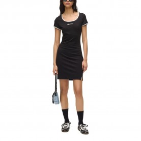 Дънки Karl lagerfeld jeans B2W13045 short sleeve short dress - Black (Black) дънки,дамски,поли,и,рокли,karl,lagerfeld,jeans,b2w13045,short,sleeve,short,dress,black,(black)