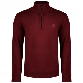 Блуза BOSS Kanobix S 10265846 ORANGE half zip sweater - Red (Dark Red) блуза,мъжки,пуловери,дамски,пуловери,boss,kanobix,s,10265846,orange,half,zip,sweater,red,(dark,red)