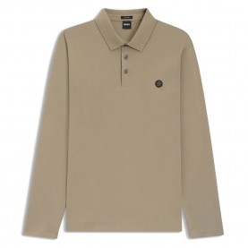 BOSS Paley 10263030 long sleeve polo - Brown (Open Brown) дамски,блузи,с,яка,мъжки,блузи,с,яка,boss,paley,10263030,long,sleeve,polo,brown,(open,brown)