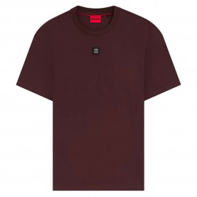 Тениска HUGO Dalile 10231453 short sleeve T-shirt - Red (Open Brown) тениска,мъжки,тениски,дамски,тениски,hugo,dalile,10231453,short,sleeve,t,shirt,red,(open,brown)